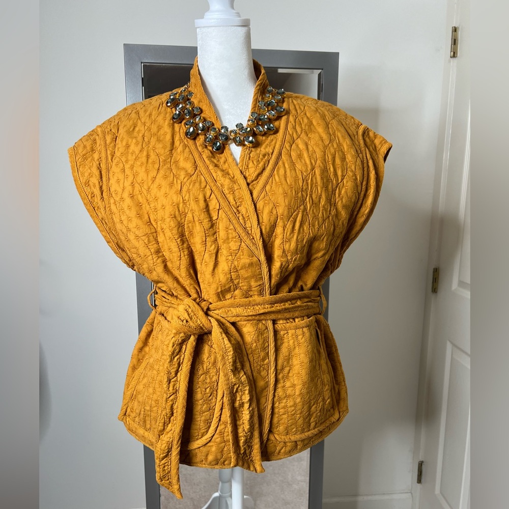 NWT Anthropologie Belted Quilted Cotton Vest